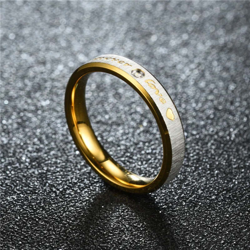 Ring fashion new double bevel sand face with  pair ring men's ring women's ring lovers wedding  jewelry couple wedding rings