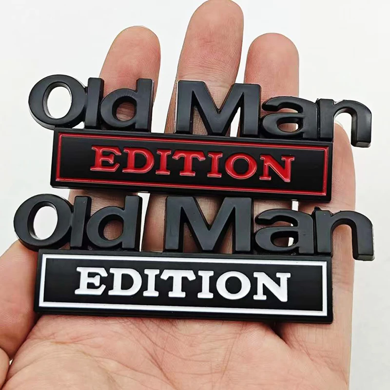 노인 에디션 3D 엠블럼 스티커 배지 펜더 재미있는 데칼 자동차 트럭 교체용 도어 장식 유니버설 자동차 SUV용