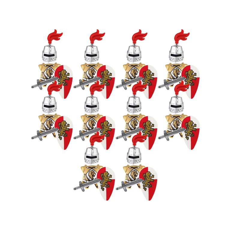 10 Pezzi Di Età Media Roma Golden Knight Hawk Castle King Knights Compatibile Blue Lion Building Block Dragon Knight