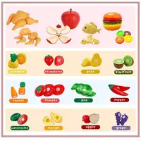 Food Toy Fruit Vegetable Seafood Pizza Hamber Cutting Toys Educational For Baby Gift Kids Toy 1