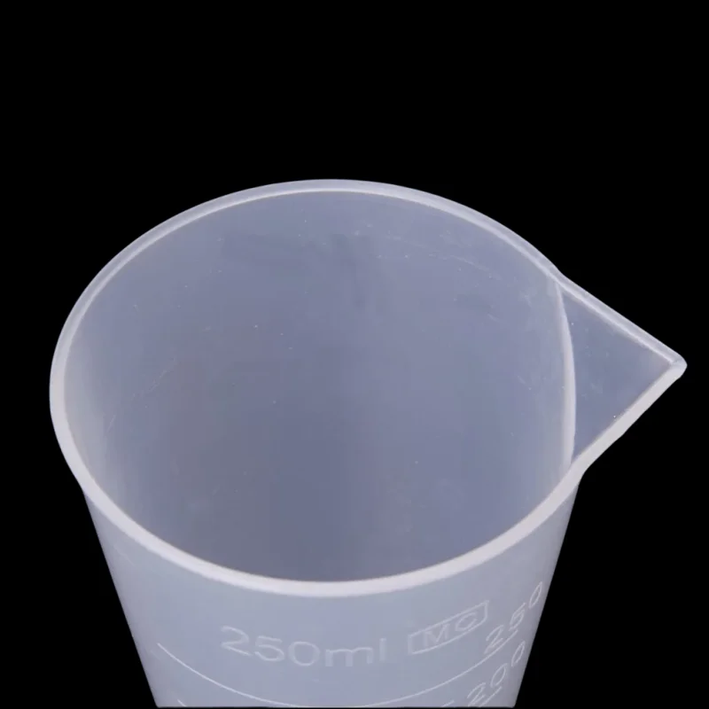5 pcs/lot 250ml Capacity Clear graduated plastic Conica Measuring cup PP cylinder Plastic Beaker of Laboratory supplies