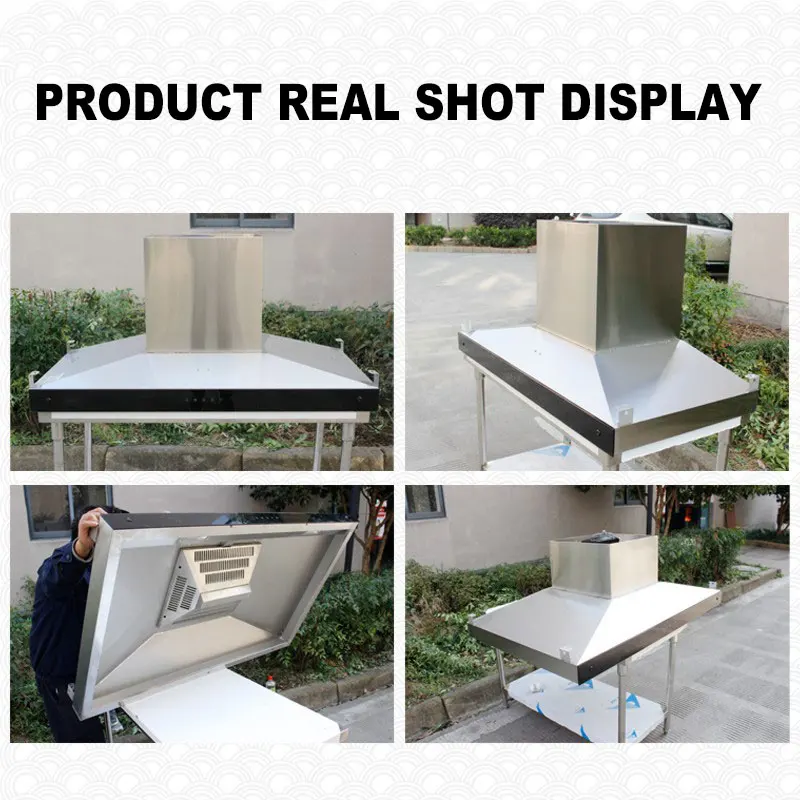 Stainless Steel Exhaust Hood Range Hoods 1.25m High Power Stainless Steel Large Suction Mute Earthen Stove
