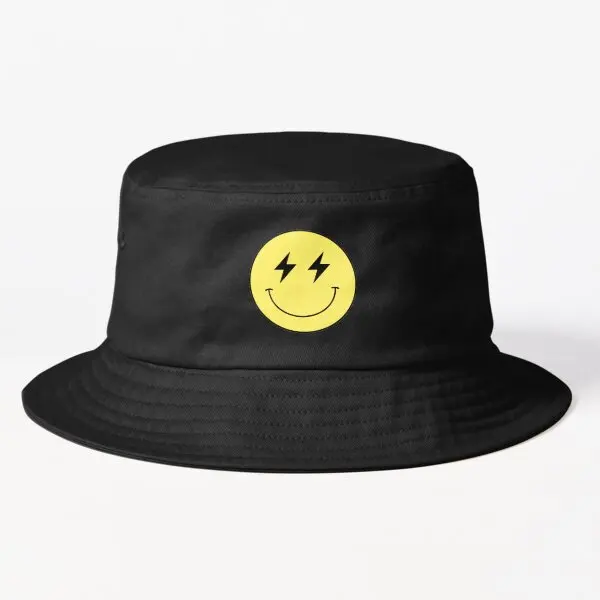 

Yellow And Black Smiley Lightning Bolt F Bucket Hat Casual Cheapu Sport Fashion Mens Black Sun Outdoor Hip Hop Fishermen Boys