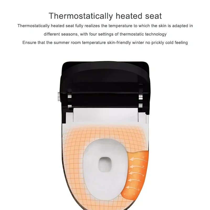 New Design Automatic Ceramic Bathroom Electric Black Smart Wc Toilet Bowl Bidet Intelligent with Remote Control