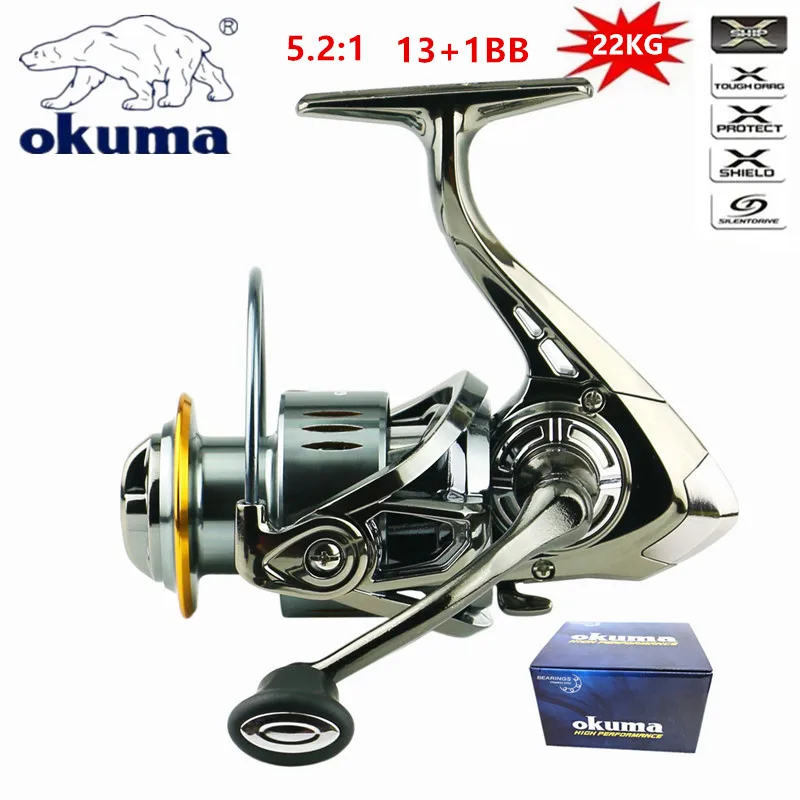 

Рыболовная катушка OKUMA, полностью Металлическая Рыболовная катушка с передаточным числом 5,2: 1 без зазора 13 + 1BBMax Dragon 22 кг, рыболовная Катушка 2000-7000