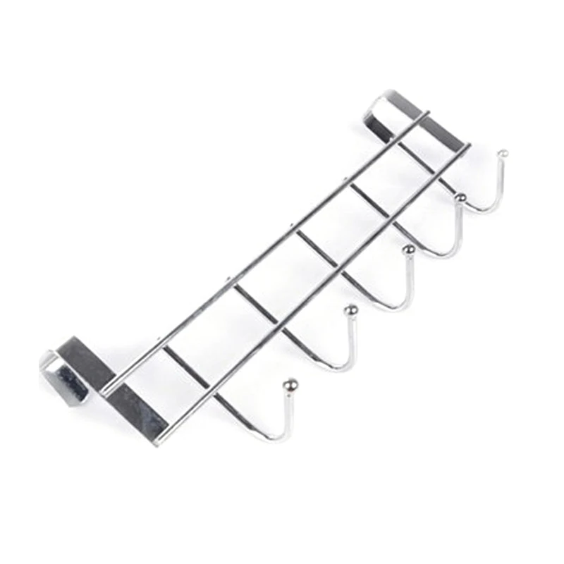 5-Hooks Clothing Coat Towel Hanger Rack Holder Shelf Over Door Home Bathroom