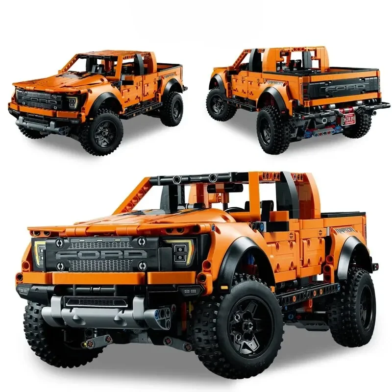 Technical 1:10 F-150 Raptor Off Road Car Building Blocks Pickup Vehicle Assemble Bricks Toys Gifts For Boy Kids 2