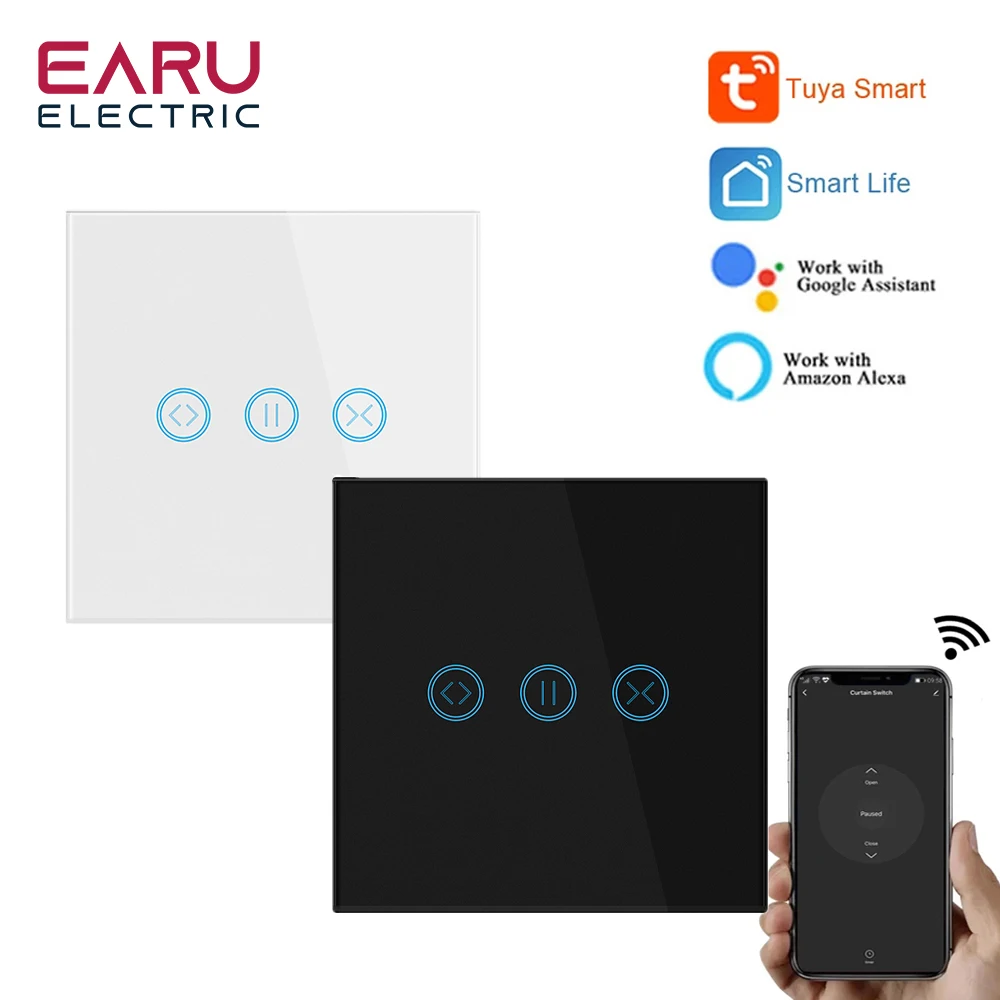 Wifi Smart Timer Glass Wall Touch Controller Interruttore Per Tende Per Tapparelle Motore Elettrico Tuya Smart Life Google Home Alexa