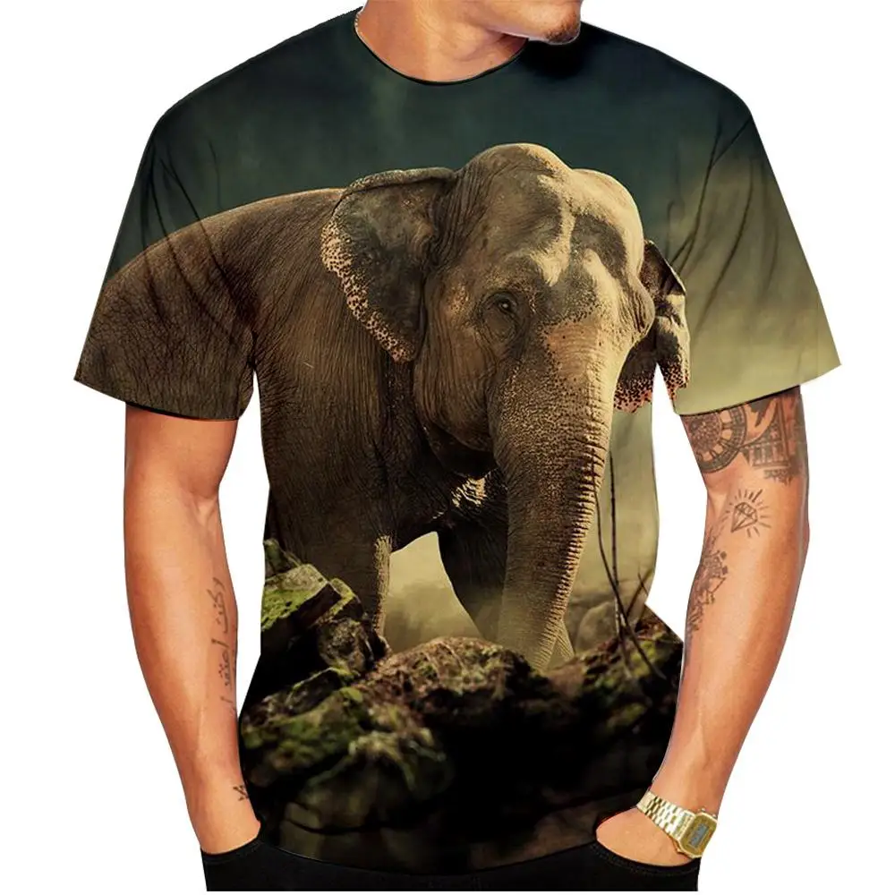 New Summer Funny Animal Elephant 3d Printed T-shirt Men Ladies