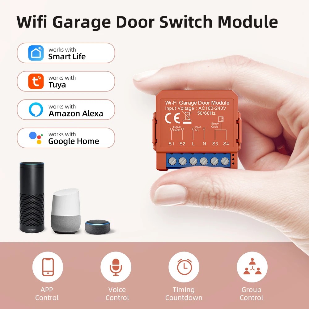 Tuya Smart WiFi Garage Door Module Switch Door Opener Controller Smart Life APP
