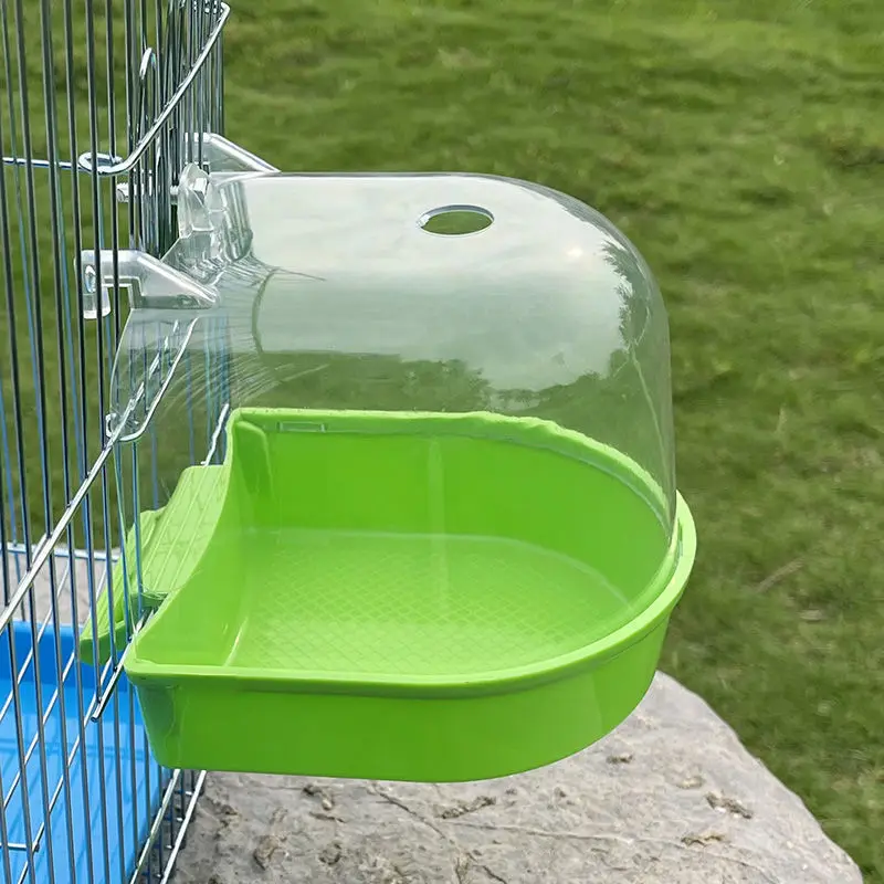 Hanging Bird Bath Cube with Fixed Screws Parrots Bathtub Bath Shower Box Cage Accessory for Bird Water box