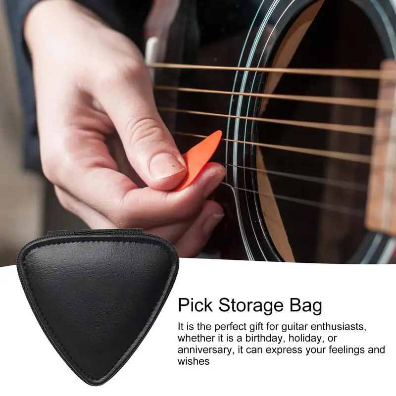 Guitar Pick Box Portable Picks Holder Case With 12pcs Picks Guitar Pick Display Case Plectrums Bag Accessories For