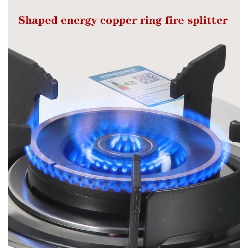 4.2KW Desktop Gas Stove Double-Head Burner Thickened Stainless Steel Panel Natural Gas Liquefied Stove Binocular