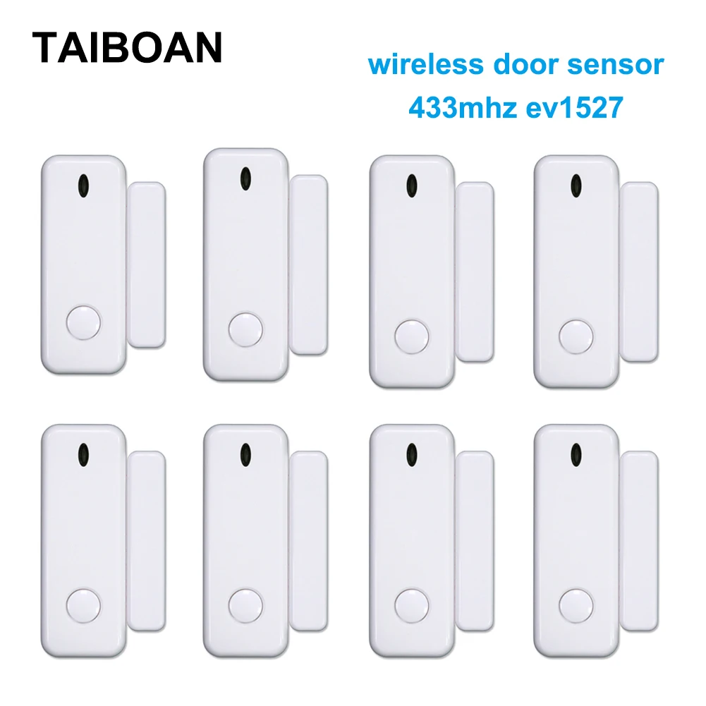 TAIBOAN 433MHz Door Magnet Sensor Wireless Home Window Detector for Alarm System App Notification Alerts Family Safety wolf guard wireless contact door window magnet sensor detector for home alarm security system 433mhz white
