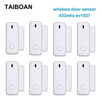 TAIBOAN 433MHz Door Sensor Wireless Home Window Magnet Detector for Smaet Alarm System App Notification Alerts Family Safety 1