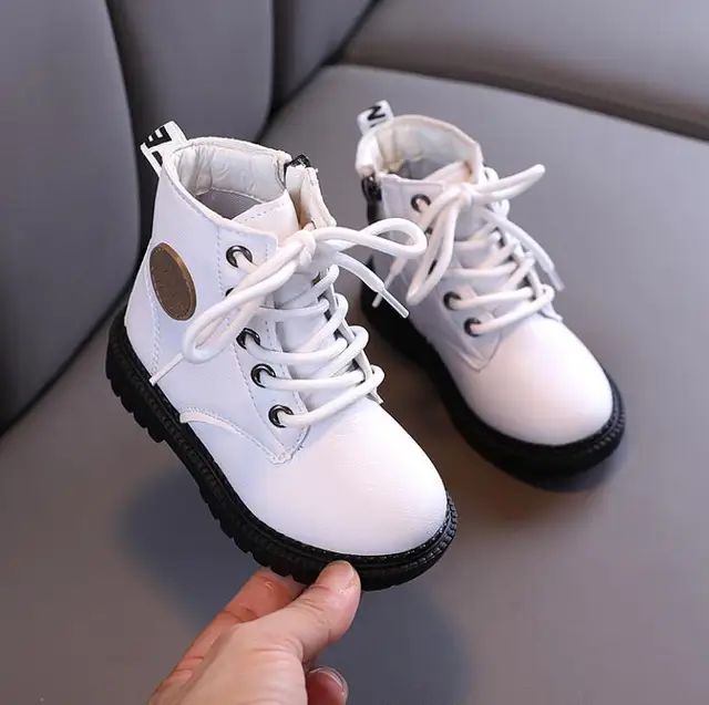 Kids Tide Boots Boys Shoes Autumn Winter Leather Children Boots Fashion Toddler Girls Boots Warm Winter Boots Kids Snow Shoes 3