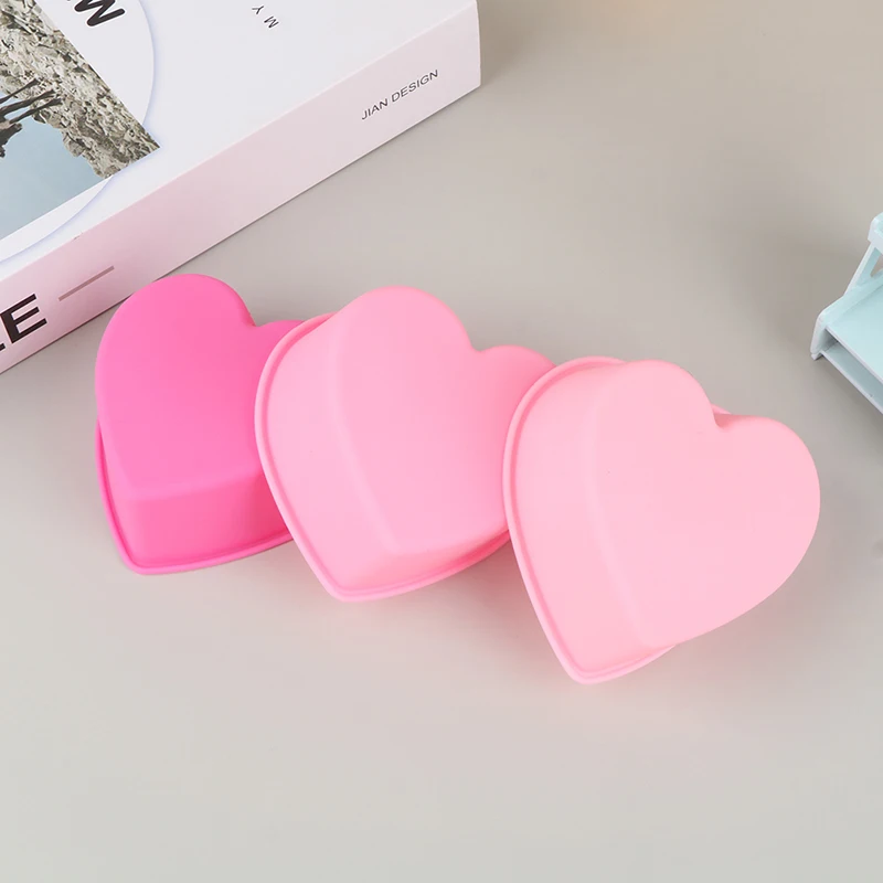 NEW Cute 3 Inch 8cm Heart Mousse Chocolate Soap Mold Silicone Cake Molds Cake Decorations Bakeware Baking Pan