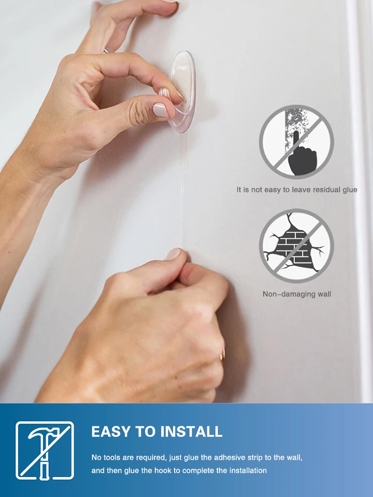 3M Command Stainless Transparent Decorative Clip, Transparent and Traceless , Beautiful Home, Adhesive hook