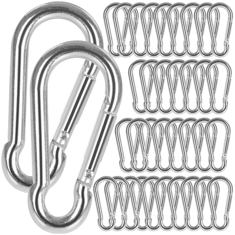 Senven 30Pcs 5cm Aluminio Mosquetón Set (D-Shape), Mini Llavero