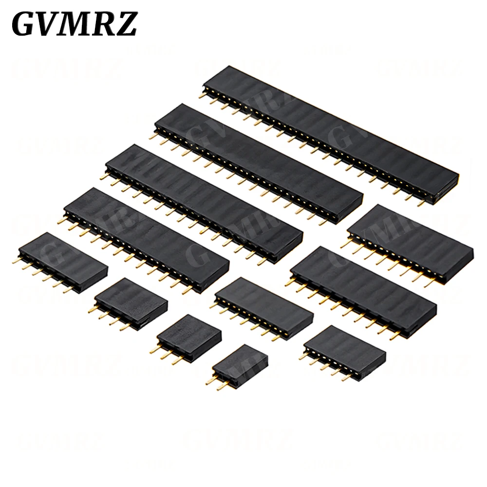 10PCS Einreihige Pin Buchse Header Buchse Pitch 2,54mm 1*2p 3p 4p 5p 6p 7p 8p 9p 10p 12p 14p 16p 18p 20p 22p 40p Pin Stecker – Detail 1