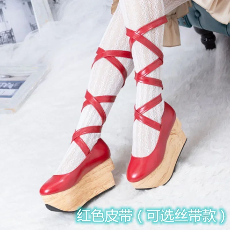 Womens Platform High Heel Pumps Sandals Cross-straps Lolita
