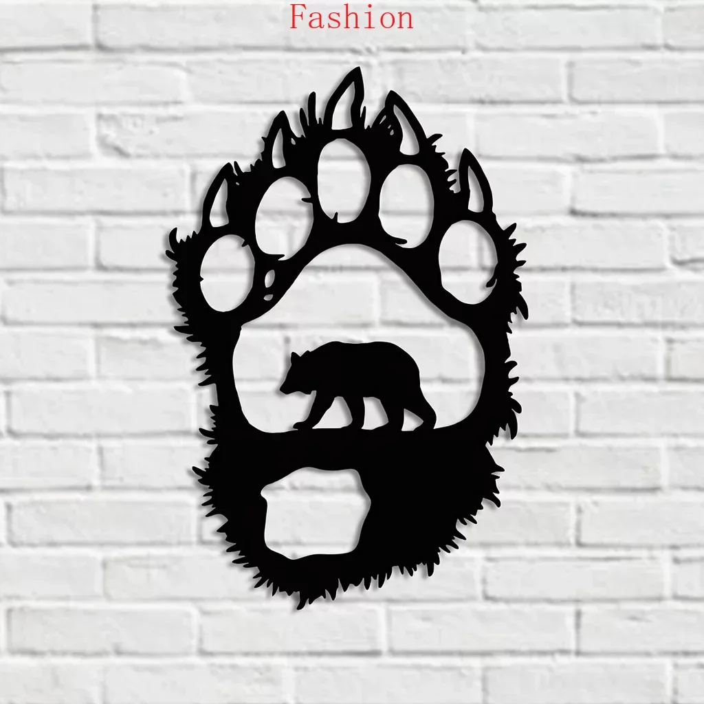 

Bear Theme Home Decor Wall Art Decorations Indoor Livingroom Black Classic Room Decor Metal Wall Hanging Decor Iron Crafts wall
