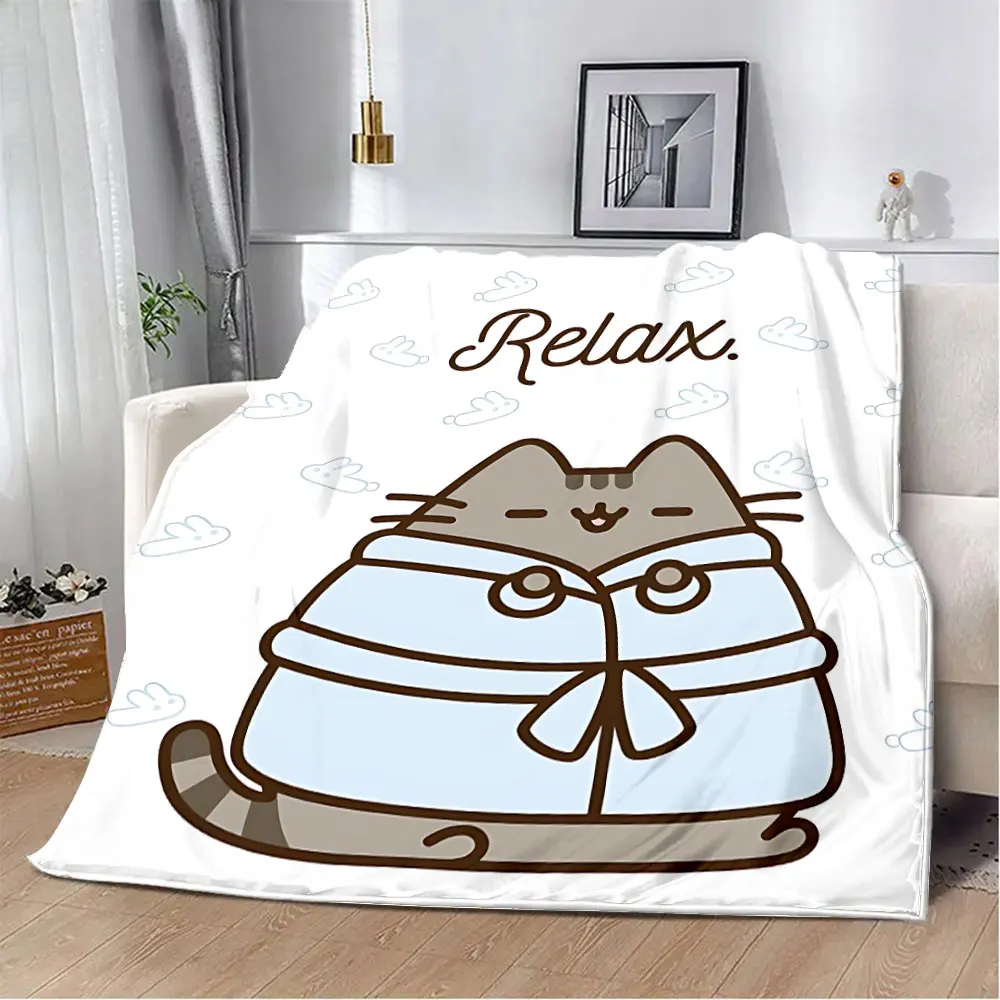 Pusheen Cat Printed Blanket Picnic Blankets Warm Blanket Soft and