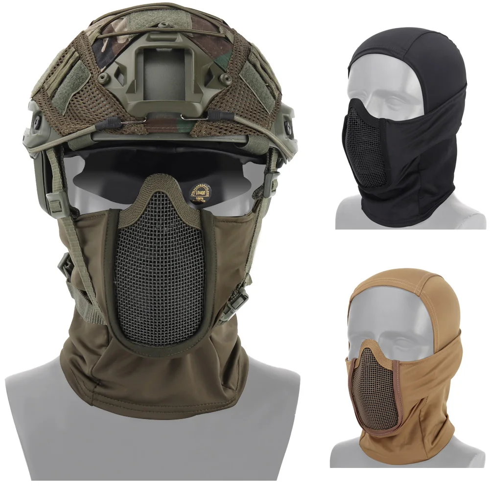 Tactical Headgear Mask Airsoft Half Face Mesh Mask Cycling Hunting