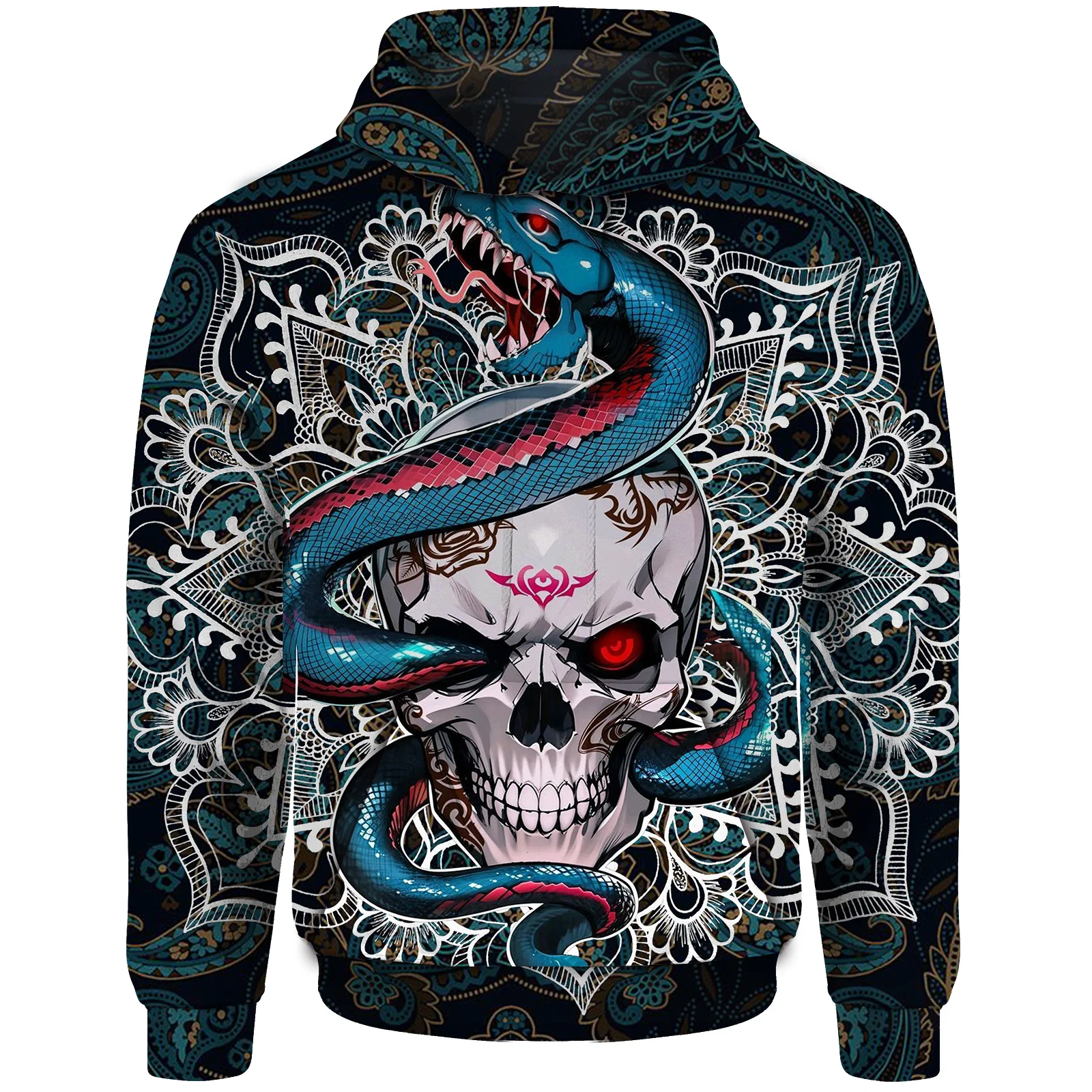 thumbnail image 1 of Ropa de otoño para hombre, jersey con estampado moderno con nigromante y esqueletos, ropa Y2k, sudaderas con capucha de moda para hombre, sudadera con capucha para hombre, top gótico, 1 of 5