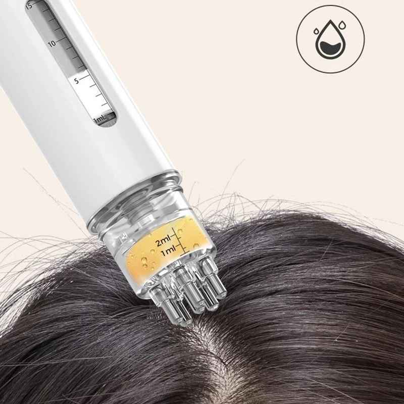 1pcs Six Needles Portable Scalp Applicator Liquid Comb Hair Roots Massage Medicine Comb Hair For Hair Growth Serum Oil Nourish