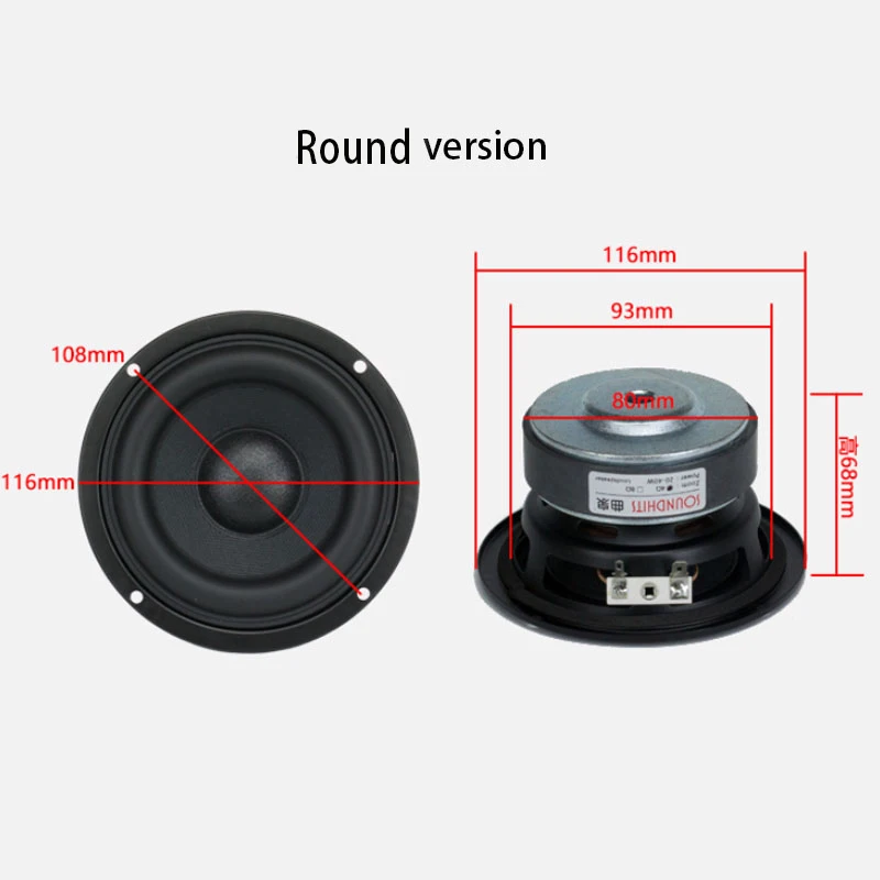 High-Power 4-Inch Subwoofer Speaker with Deep Bass