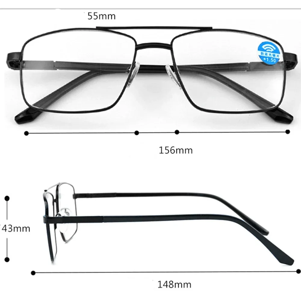 Reading Glasses Clara Vida Double Bridge Pilot Photochromic Progressive Multifocal +0.75 To +4