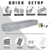 12x2x1FT Galvanized Raised Garden Bed Outdoor Planter Box for Vegetables Flowers Herbs Fruits, Easy Setup