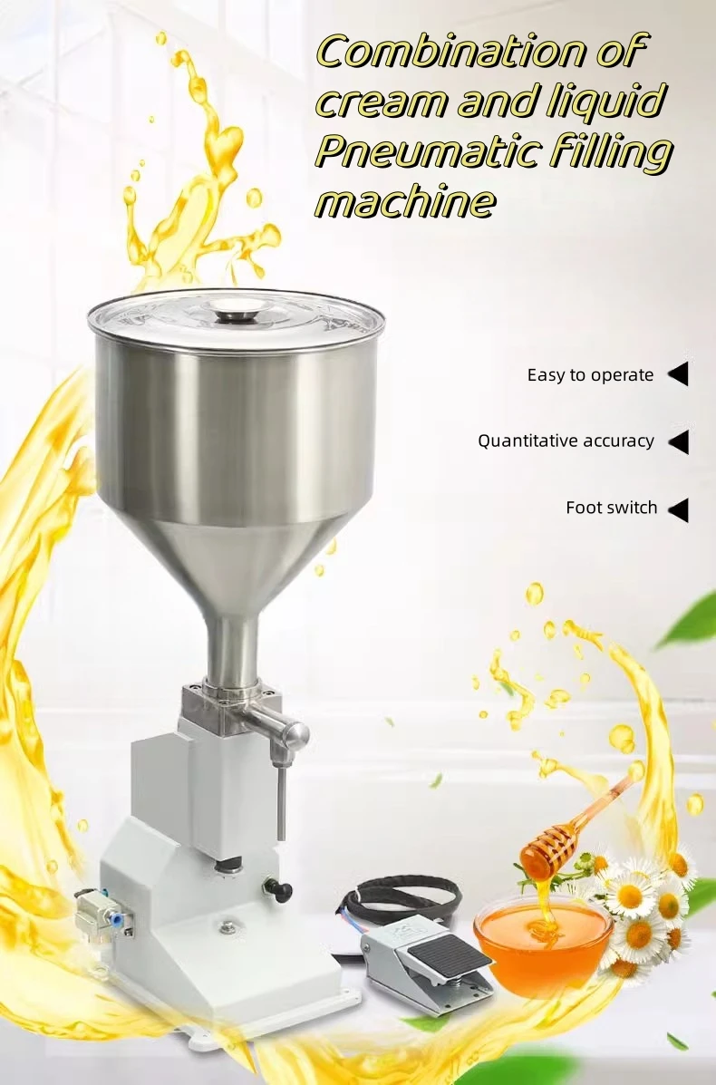 A02 Full Pneumatic Cream Beverage Paste Liquid Filling Machine Quantitative High Precision Filling liquid filling machine