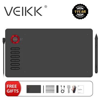 Graphics tablet VEIKK A15 10x6 Inch drawing graphic tablet Battery-Free Pen Support Windows Mac Android Pen Tablet with 12 Keys