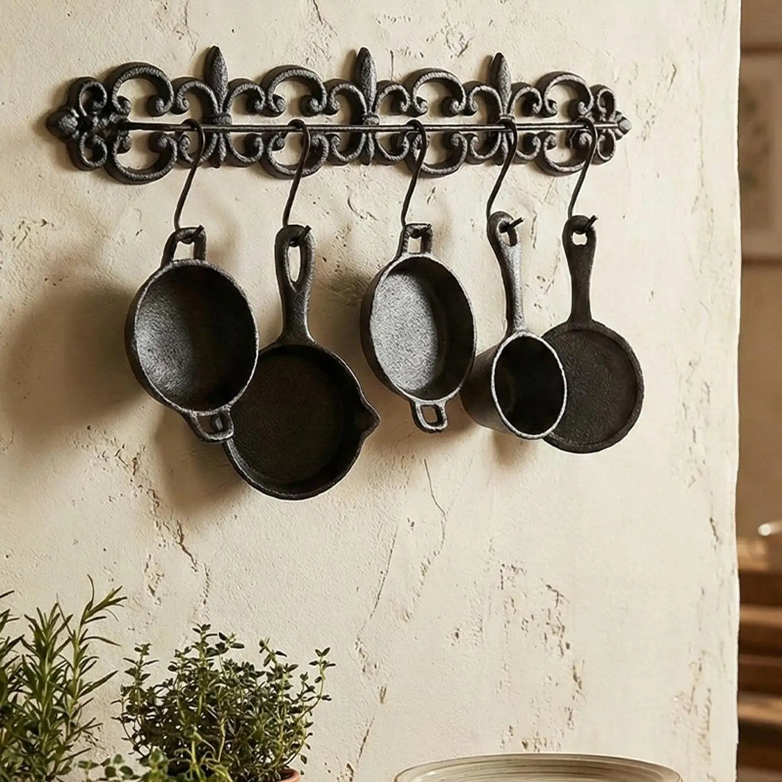 Rustic Cast Iron Wall Sculpture with Tableware Design Sturdy Wall Art for Housewarming Home Decoration Rustic Cast Iron Wall Sculpture with Tableware Design Sturdy Wall Art for Housewarming Home Decoration