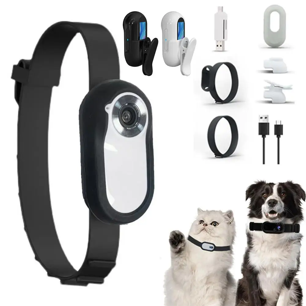 

No WiFi Required Cat and Dog Collar Camera with Video Collar Recording Body Wireless Camera Mini Movement, Indoor/Outdoor L2L2