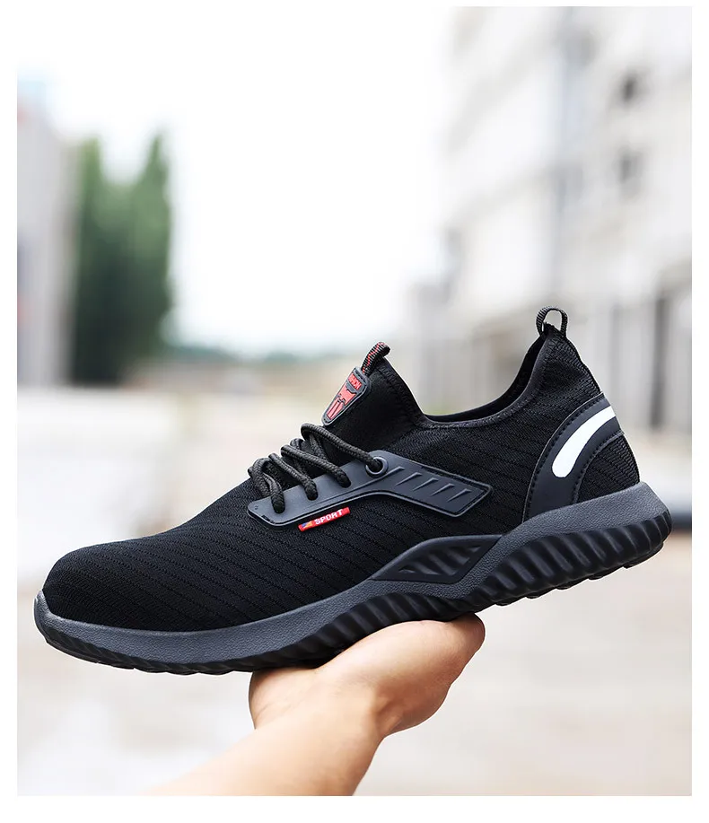 High Quality Steel Toe Cap Men Breathable Shock Absorbing Sneaker For Work Men Safety Shoes Anti Smashing Security Shoes