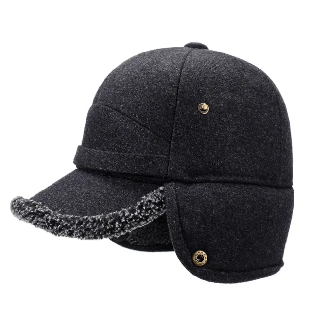 Autumn and Winter New Warm Lei Feng Hat Men's Father Outdoor Leisure Thickened in The Elderly Fleece Hat Baseball Cap Ear Cap 2