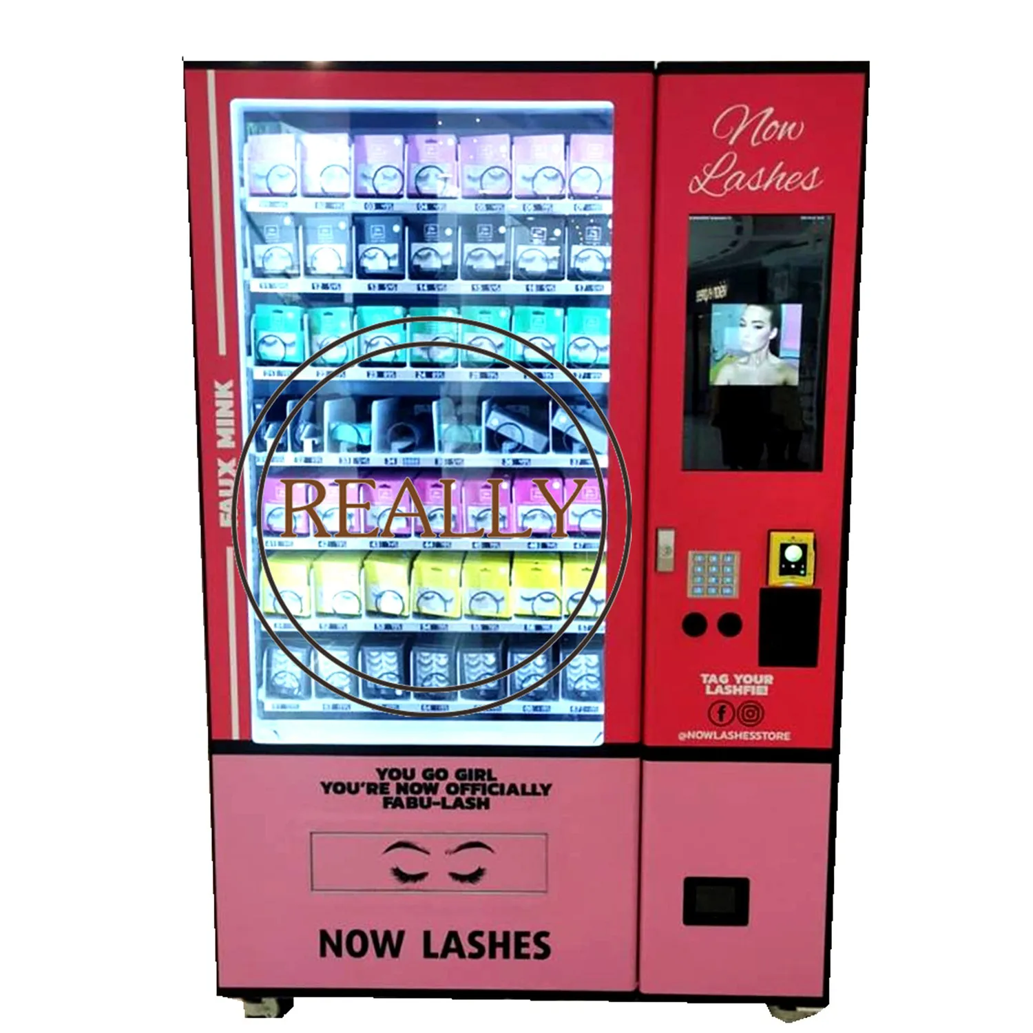 Factory Customized Wig Eyelashes Vending Machine Smart Perfume Lipstick Beauty Blind Box Vending Machine 32pcs box mixed sewing machine printing mini pill case collectables mini box diy storage box square lipstick case small tin box