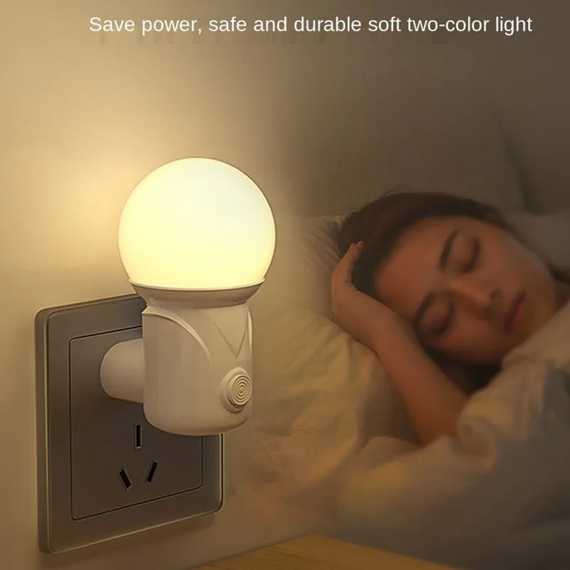 LED Plug-in Night Light 2-color Baby Nursing Eye Sleep Light Bedroom  Socket Lights Energy Saving Cute Corridor Lamp Balcony