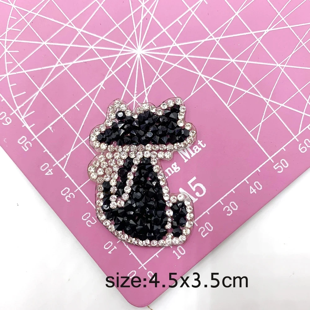 1PC Rhinestones Heart Diamond Sequin Embroidery Patches for