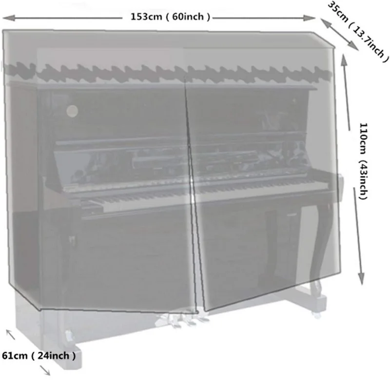 420D Piano cover Black Oxford cloth Silver coated waterproof and dust protective cover Instrument dust
