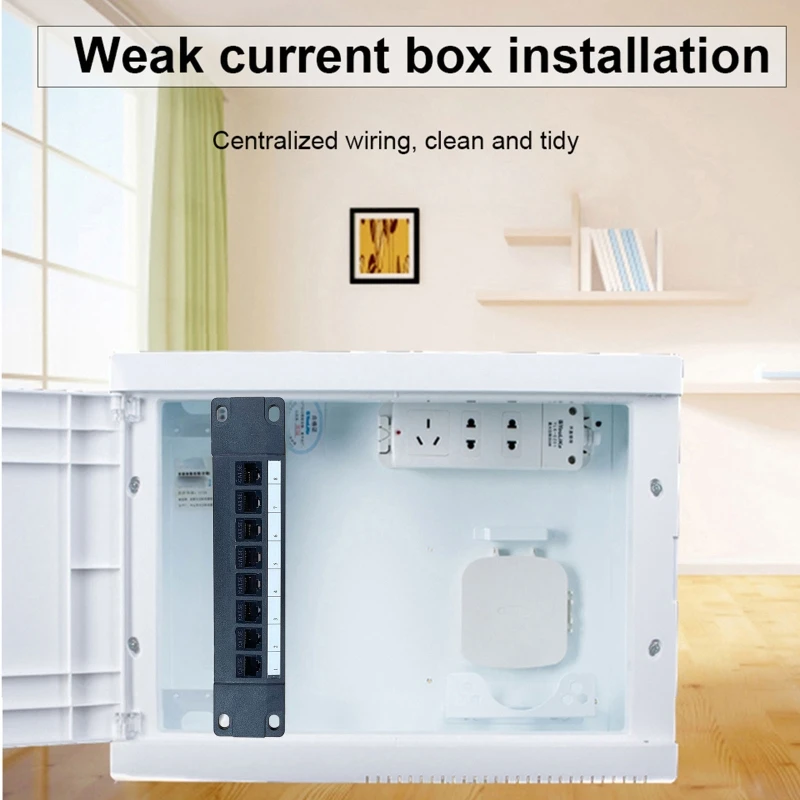 랙마운트 또는 벽걸이 8포트 네트워크 패치 패널(CAT5e RJ45 패치 패널)
