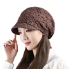 Casual Soft Beanies Cap Short Brim Bonnets for Women Loose Crochet Women Baseball Cap Autumn Winter Foldable Earflap Hats Hollow 1