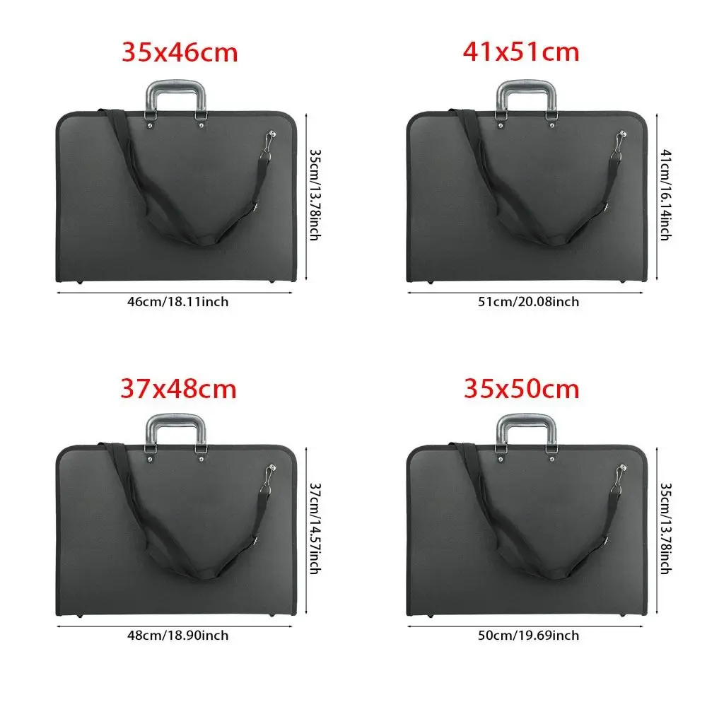 Weather Resistant Zipper Closure Art Portfolio Case With Shoulder Strap Top Handle Artist Painting Accessory art drawing tools