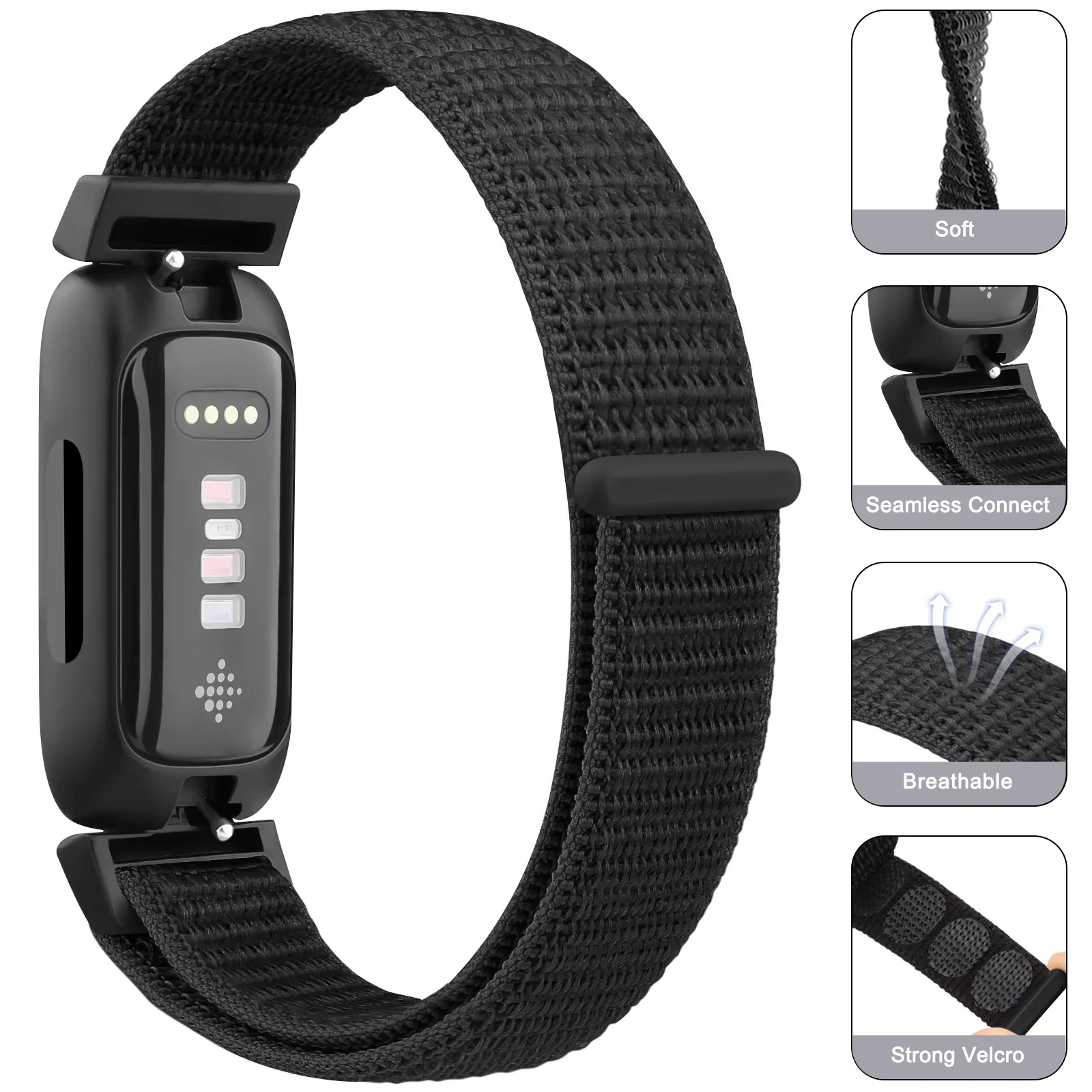 Durable Nylon Braid Smartwatch Strap - Versatile Replacement Wristband Accessory