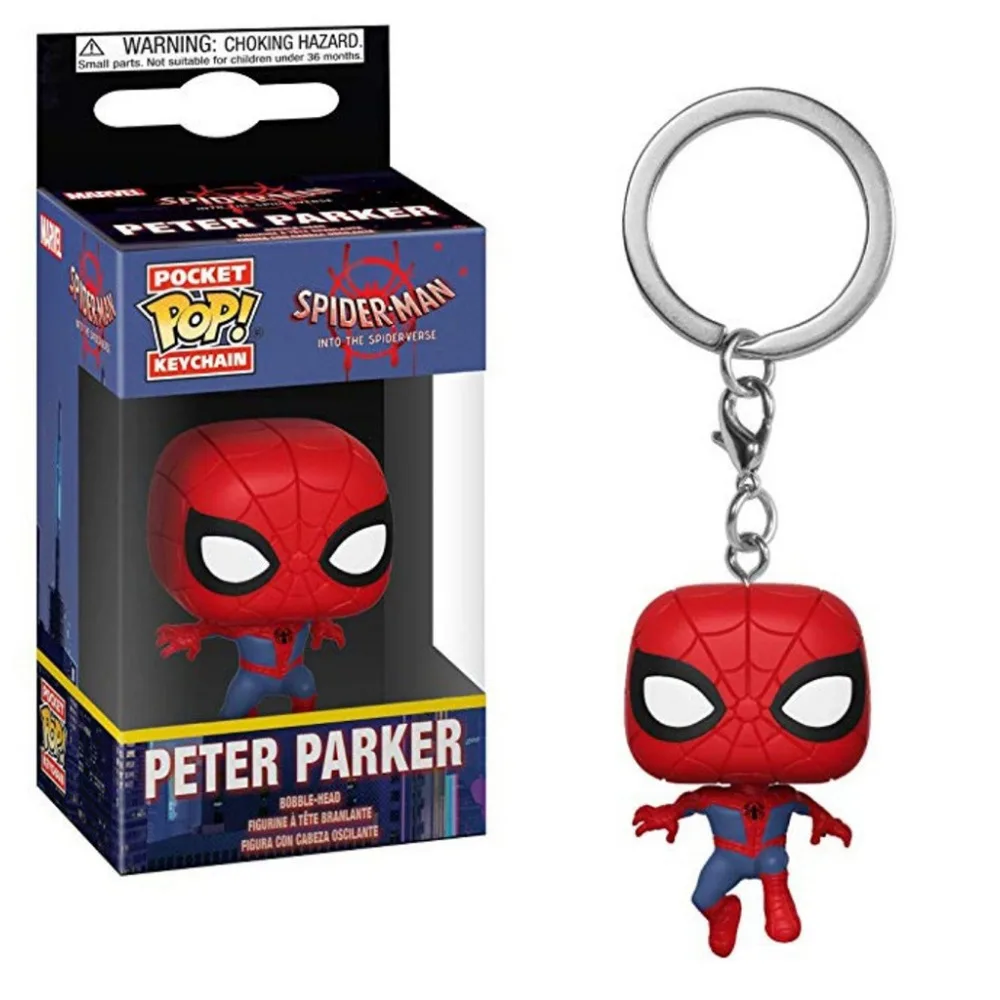 FUNKO Pocket Keychain Marvel Spider Man Multi Form Styles Film Comics Kawaii Cool Periphery Backpack Pendant Keychain Child Gift 5