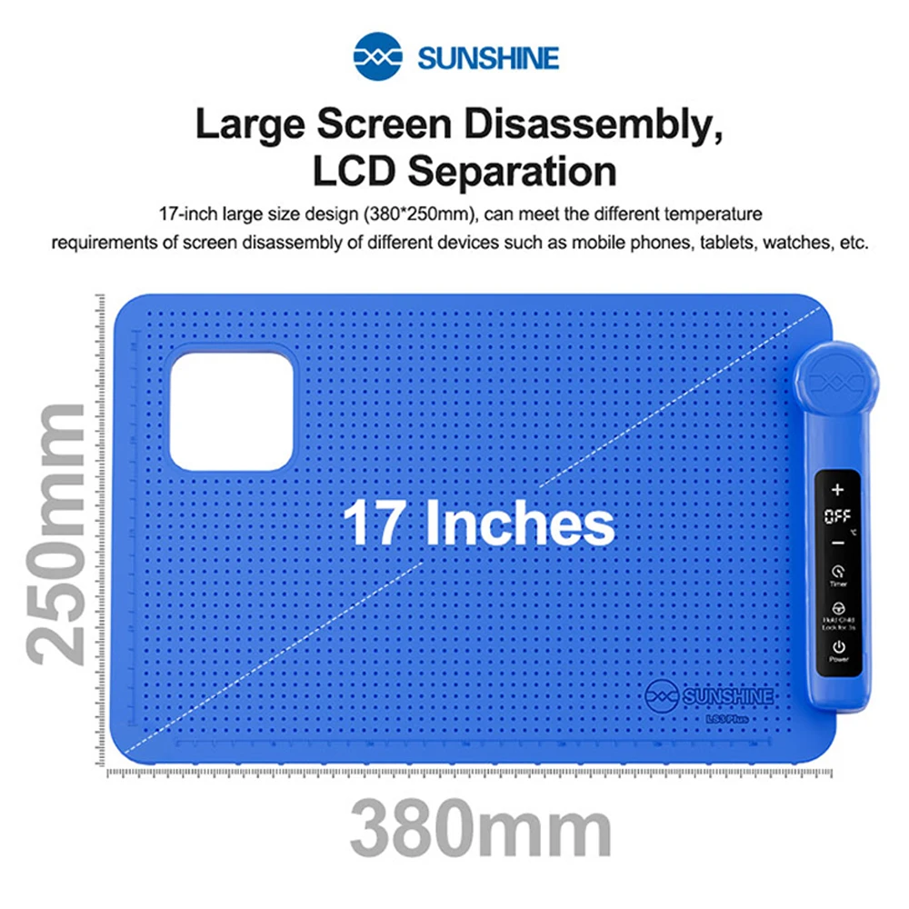선샤인 LS3 Plus LCD 스크린 가열 스크린 제거 수리 패드 중공 디자인 휴대폰 태블릿 수리 스크린 제거 도구