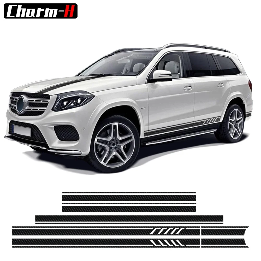 

Edition 1 Style Stripes Car Door Side Skirt Sticker Bonnet Decal Kit For Mercedes Benz GLS Class X167 X166 Accessories